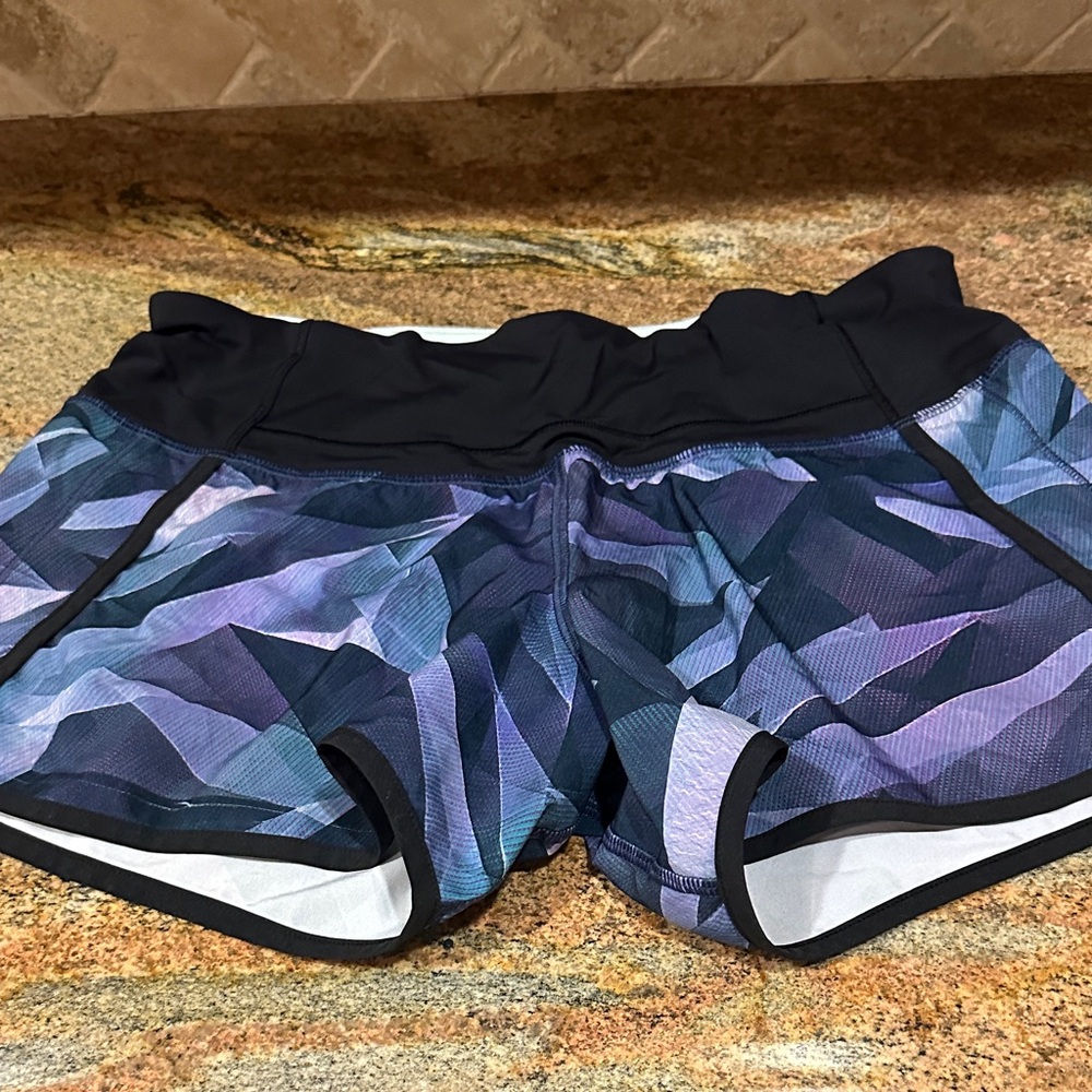 Lululemon Speed Up Shorts in Black and Purple